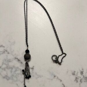 Elegant Black and Silver Pendant Necklace
